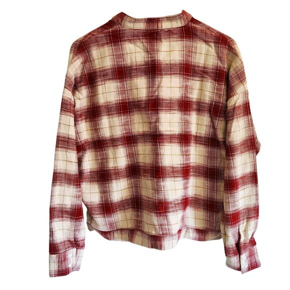 NWT AG Adriano Goldschmied Smith Flannel Plaid Button Down Shirt Red White Sz. S - Picture 7 of 10